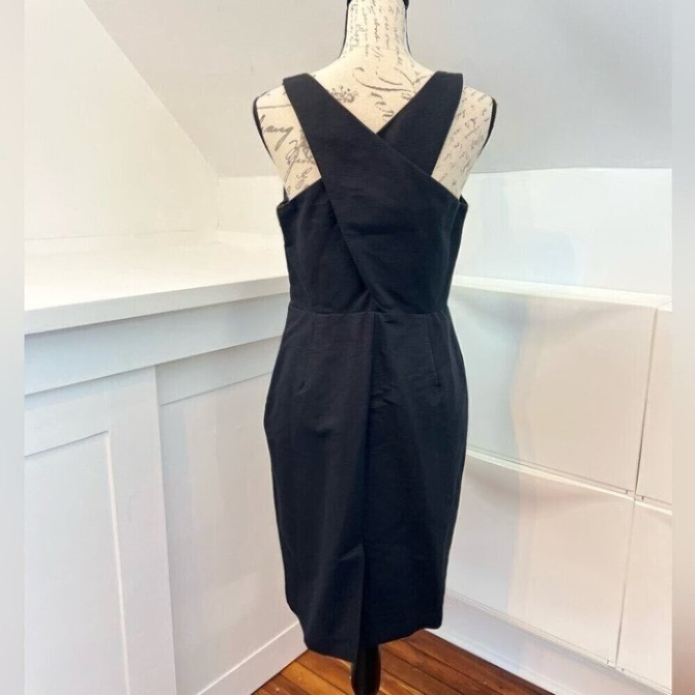 Talbots Black Textured Cross Back Sleeveless Dress - Picture 3 of 8